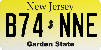 NJ license plate B74NNE