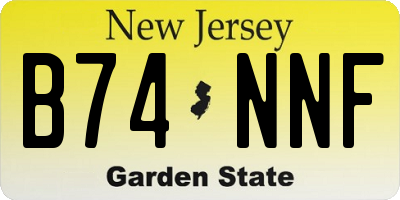 NJ license plate B74NNF