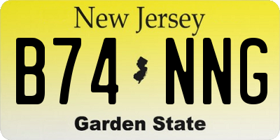 NJ license plate B74NNG