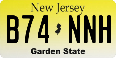 NJ license plate B74NNH