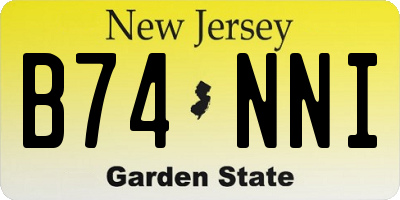 NJ license plate B74NNI