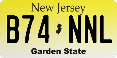 NJ license plate B74NNL