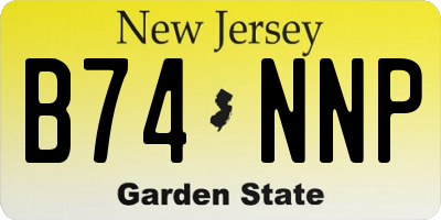 NJ license plate B74NNP