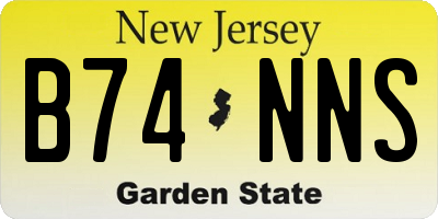 NJ license plate B74NNS