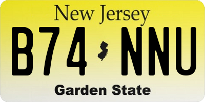 NJ license plate B74NNU