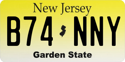 NJ license plate B74NNY