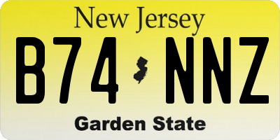 NJ license plate B74NNZ