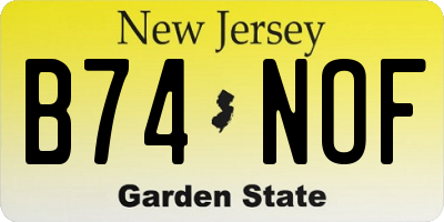 NJ license plate B74NOF