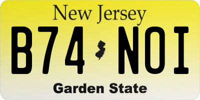 NJ license plate B74NOI