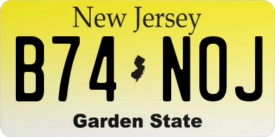 NJ license plate B74NOJ
