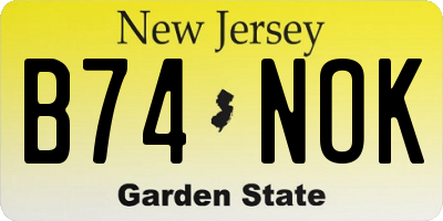 NJ license plate B74NOK