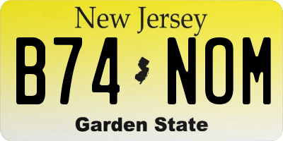 NJ license plate B74NOM