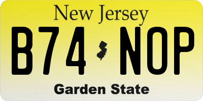 NJ license plate B74NOP