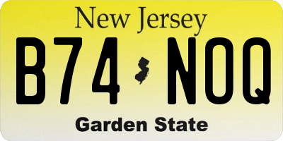 NJ license plate B74NOQ