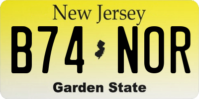 NJ license plate B74NOR