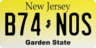 NJ license plate B74NOS