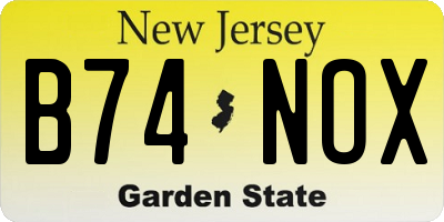 NJ license plate B74NOX