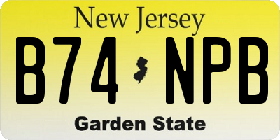 NJ license plate B74NPB
