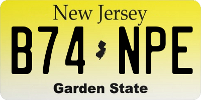 NJ license plate B74NPE
