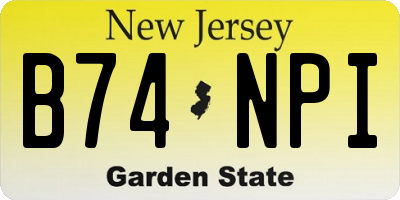 NJ license plate B74NPI