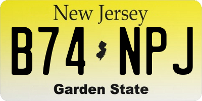 NJ license plate B74NPJ