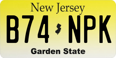 NJ license plate B74NPK