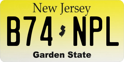 NJ license plate B74NPL