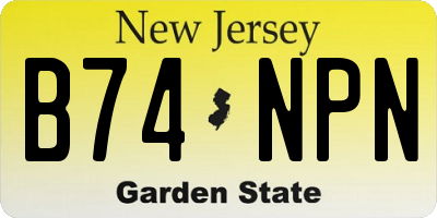NJ license plate B74NPN