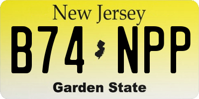 NJ license plate B74NPP