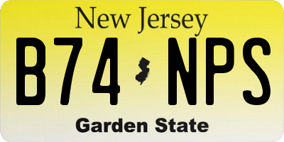 NJ license plate B74NPS