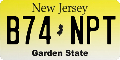 NJ license plate B74NPT