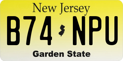 NJ license plate B74NPU