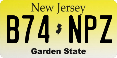 NJ license plate B74NPZ