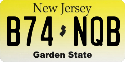 NJ license plate B74NQB