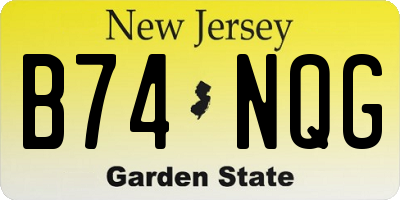 NJ license plate B74NQG