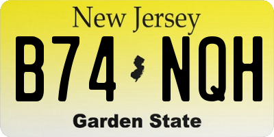 NJ license plate B74NQH