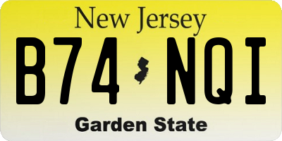 NJ license plate B74NQI
