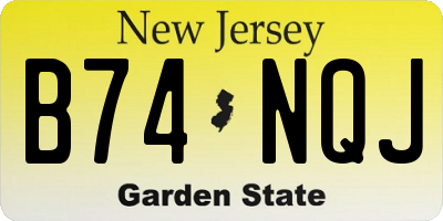 NJ license plate B74NQJ