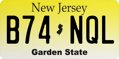 NJ license plate B74NQL