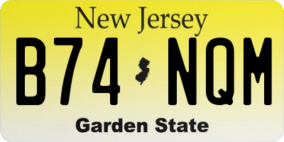 NJ license plate B74NQM