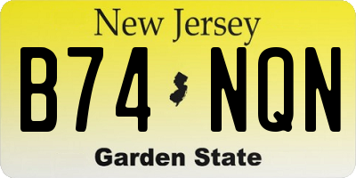 NJ license plate B74NQN