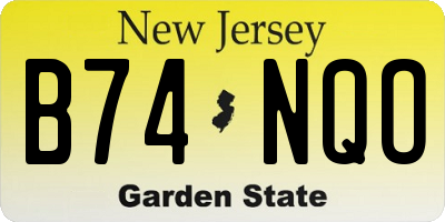 NJ license plate B74NQO