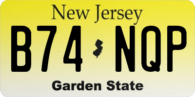NJ license plate B74NQP