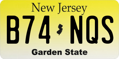 NJ license plate B74NQS