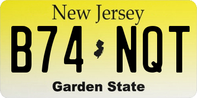 NJ license plate B74NQT