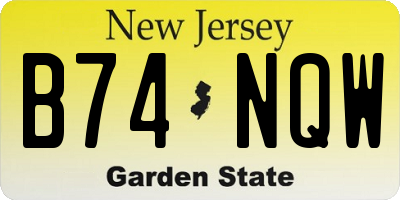 NJ license plate B74NQW