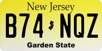 NJ license plate B74NQZ