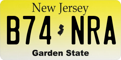 NJ license plate B74NRA