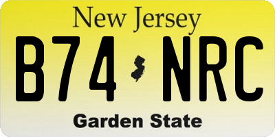 NJ license plate B74NRC