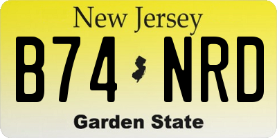 NJ license plate B74NRD